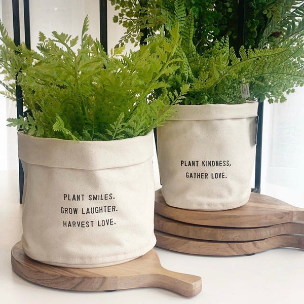 canvas hanging planter Canvas Planter w/Quote – Urban Farmgirl