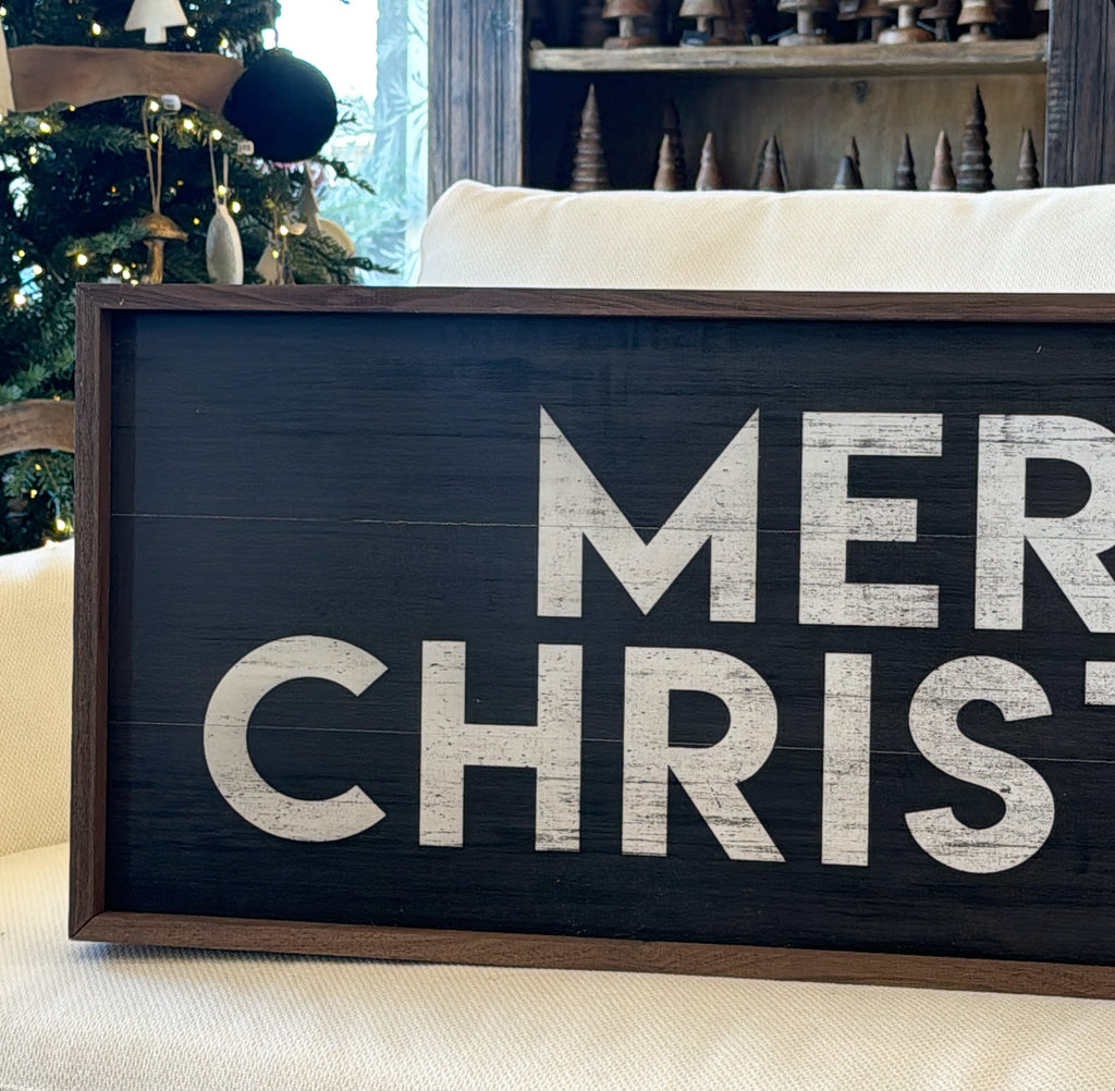 Merry Christmas Sign - Black