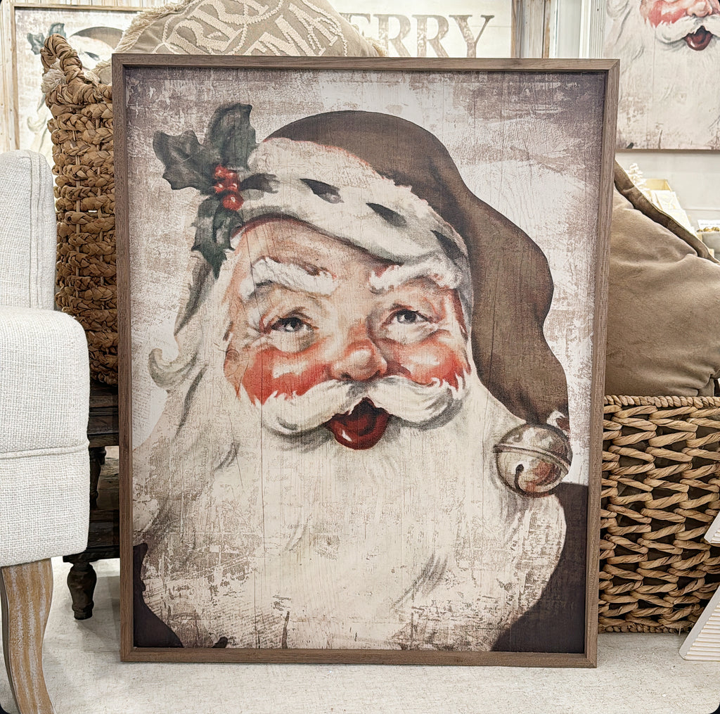 Jolly Santa Sign - Natural