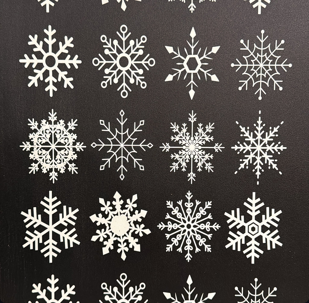 Black/ White Snowflake Framed Art