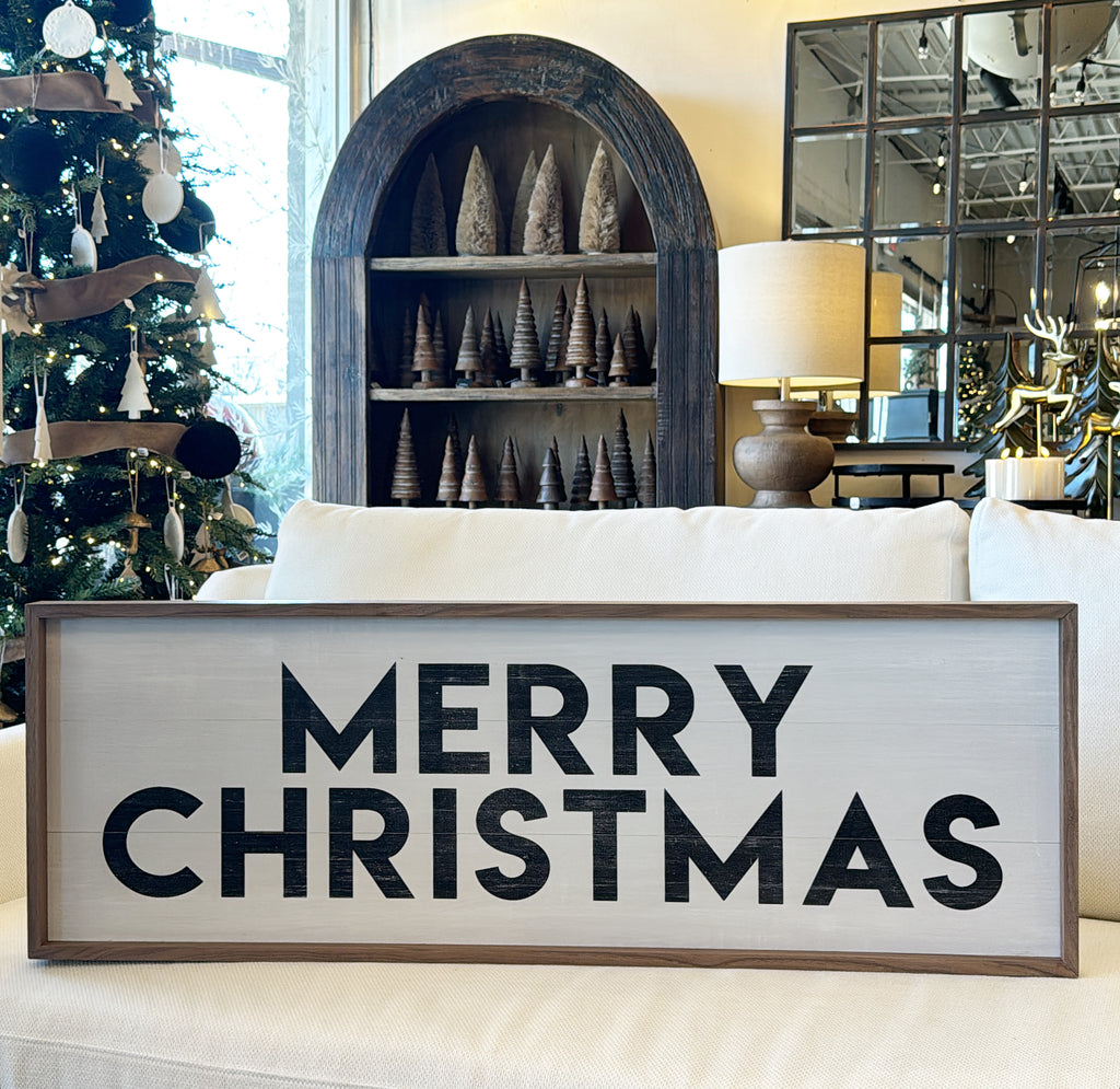 Merry Christmas Sign - White