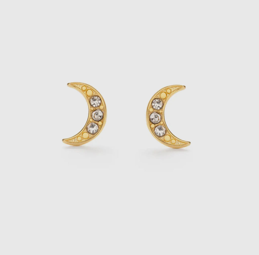 Crescent Moon Stud Earring