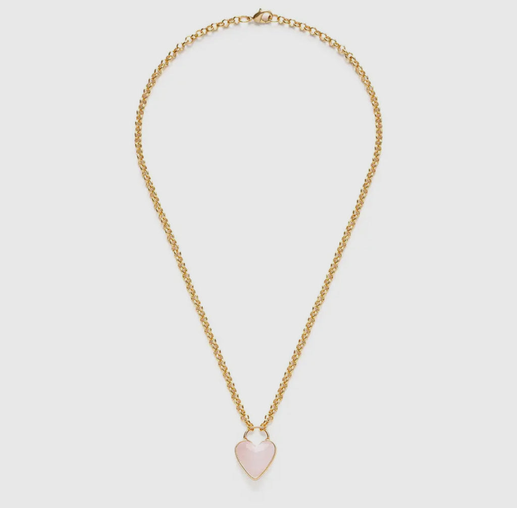 Roma Heart Necklace - Rose Quartz