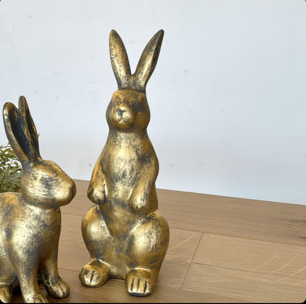 Antique Gold Standing Bunny