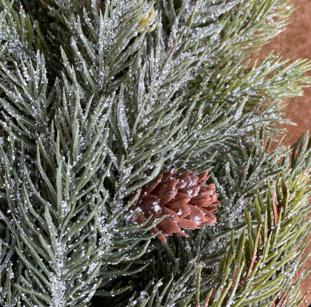 Frosted White Spruce Wreath - 9”