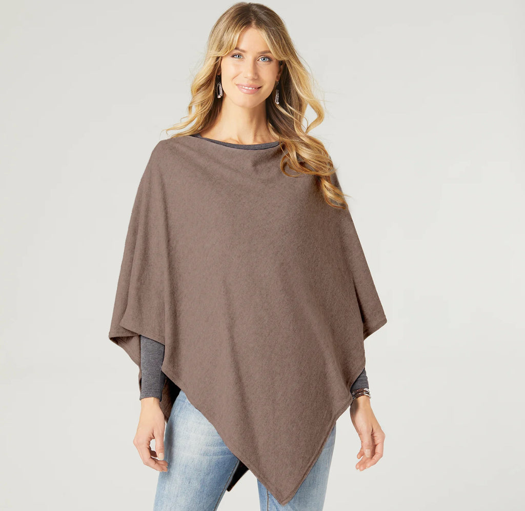 Brown Brushed Poncho