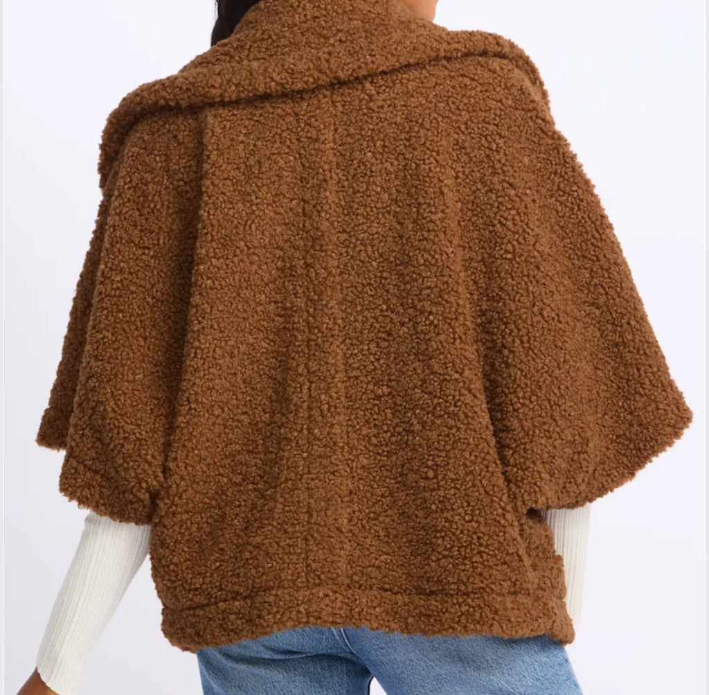 Oversized Sherpa Asymmetric Zip Jacket