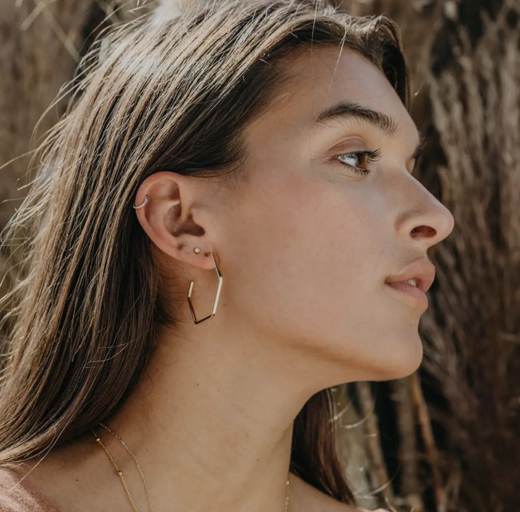 Hexagon Hoop Earrings – Urban Farmgirl