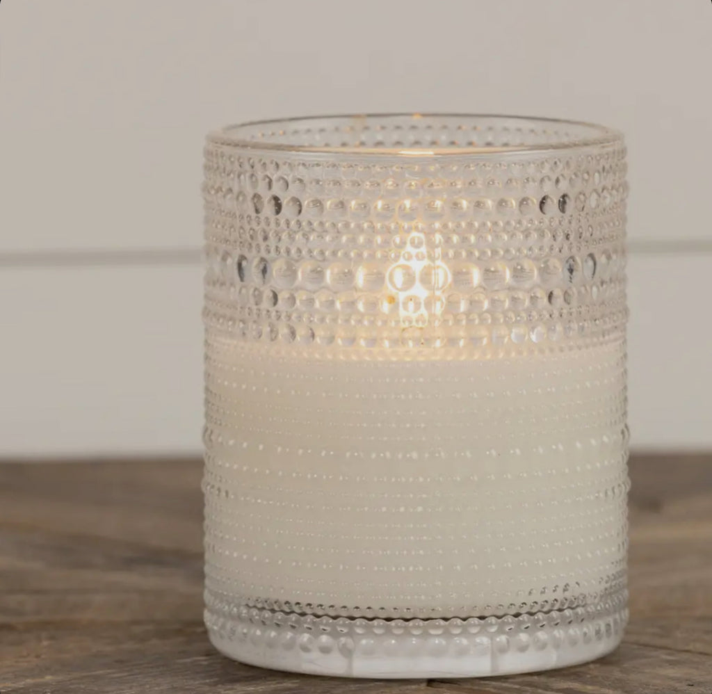 Hobnail Flameless Candle - Clear