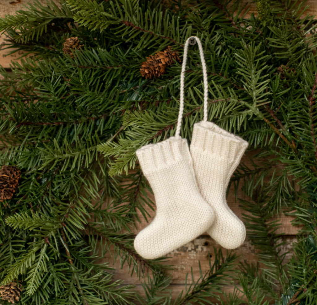 White Knit Stocking Ornament