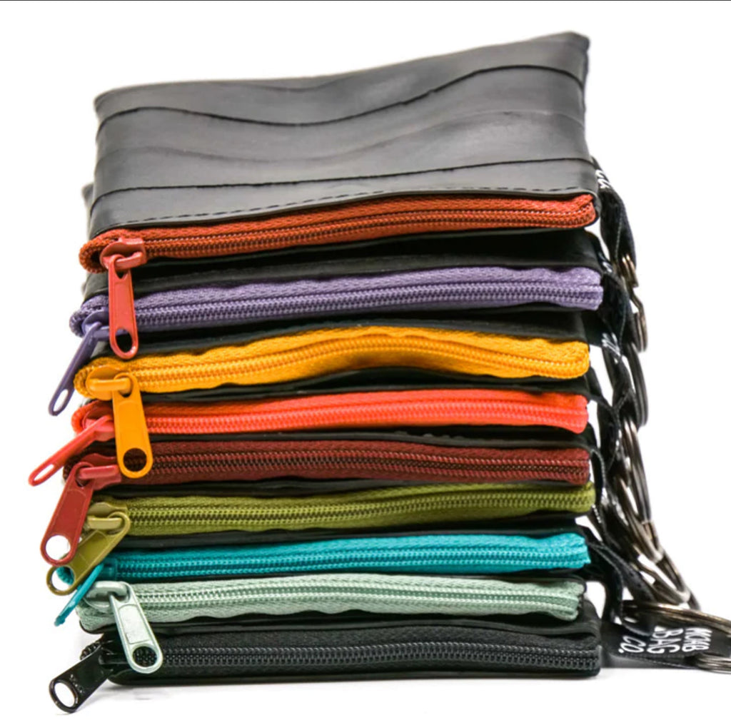 Recycled Bicycle Tube Zip Pouch - Medium