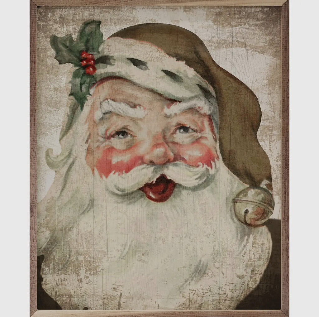 Jolly Santa Sign - Natural