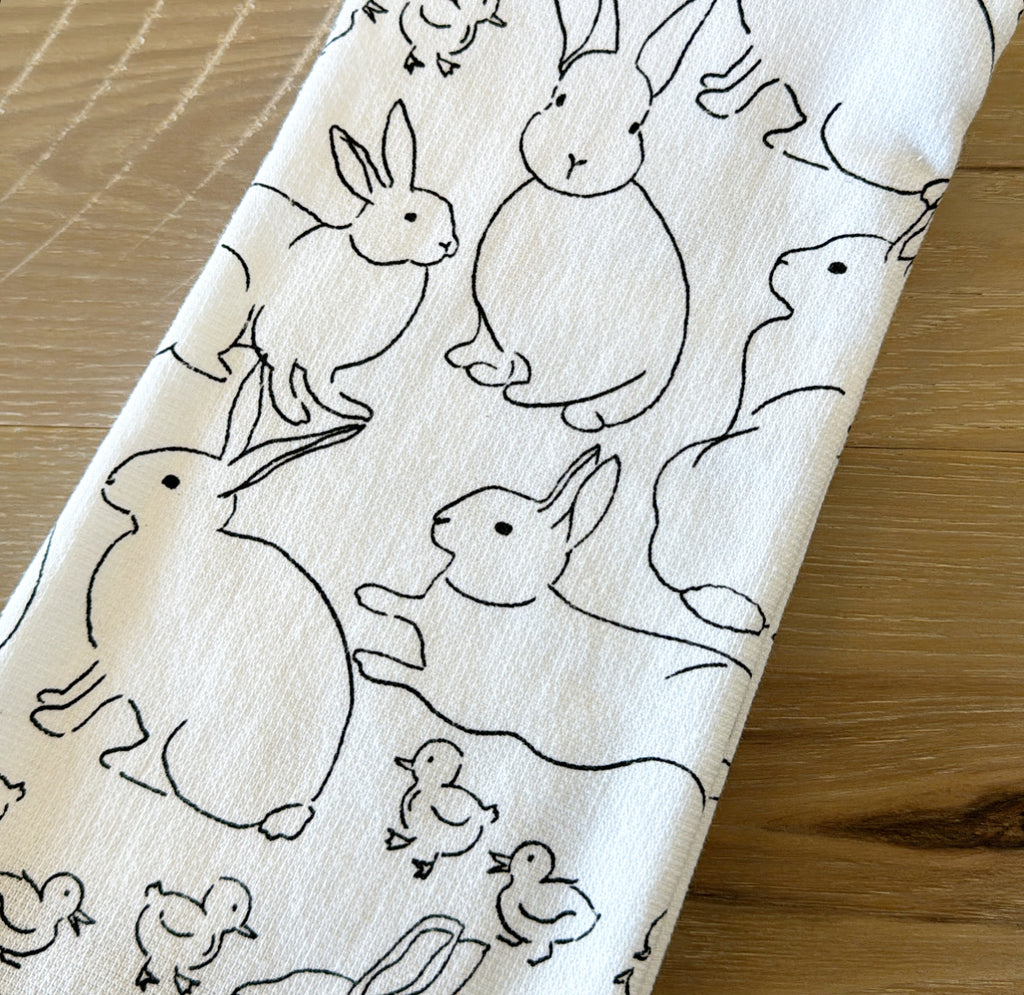 Black & White Bunny Towel