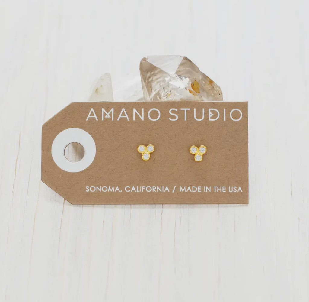 Crystal Triangle Stud Earring