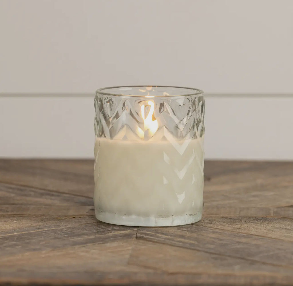 Clear Chevron Flameless Candle (2 sizes)