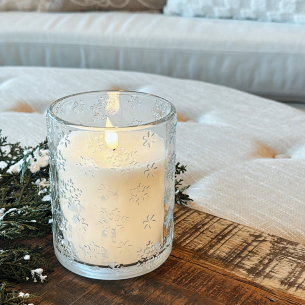 Snowflake Flameless Candle