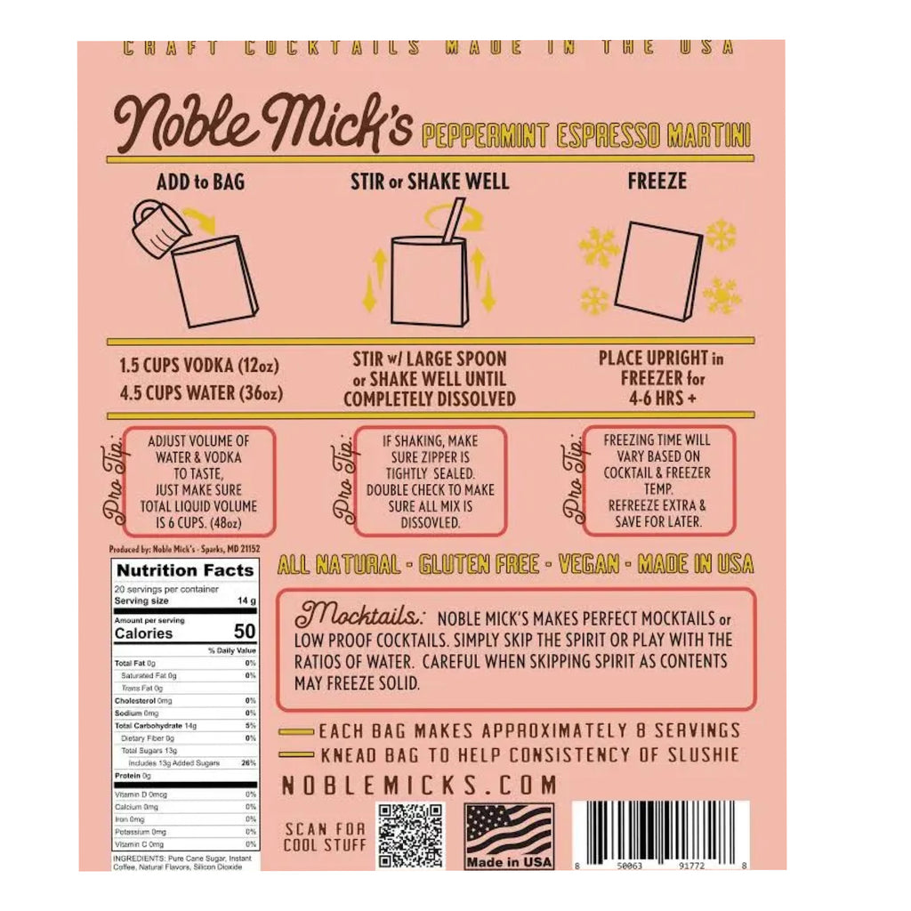 Noble Mick's Frozen Cocktail (choose from 6 flavors)