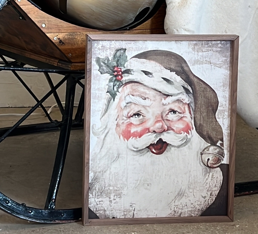 Jolly Santa Sign - Natural