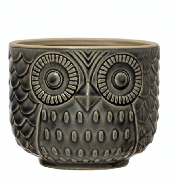 Owl Stoneware Planter - 3 sizes