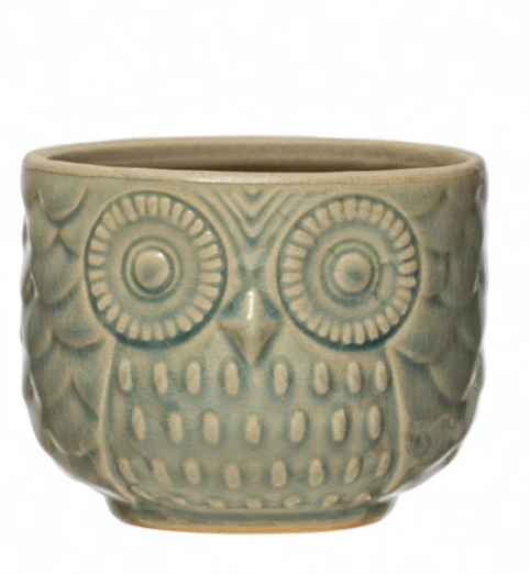 Owl Stoneware Planter - 3 sizes