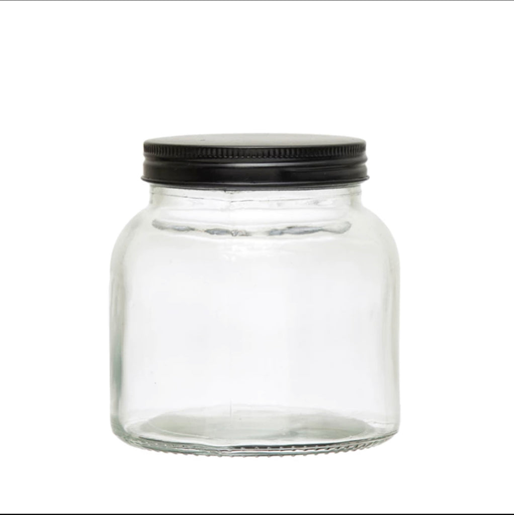 Glass Jar w/Black Top
