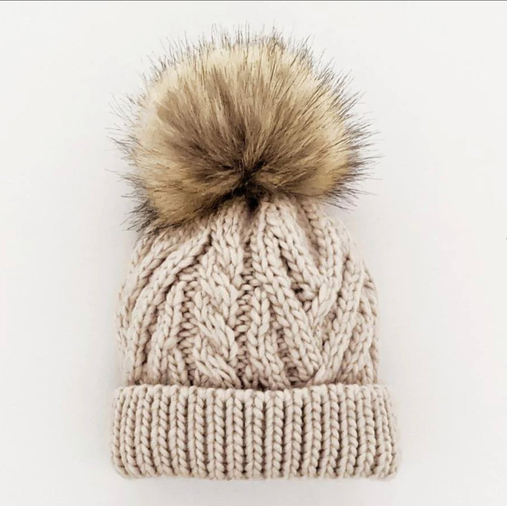 Oatmeal Cable Hat (child & adult sizes)