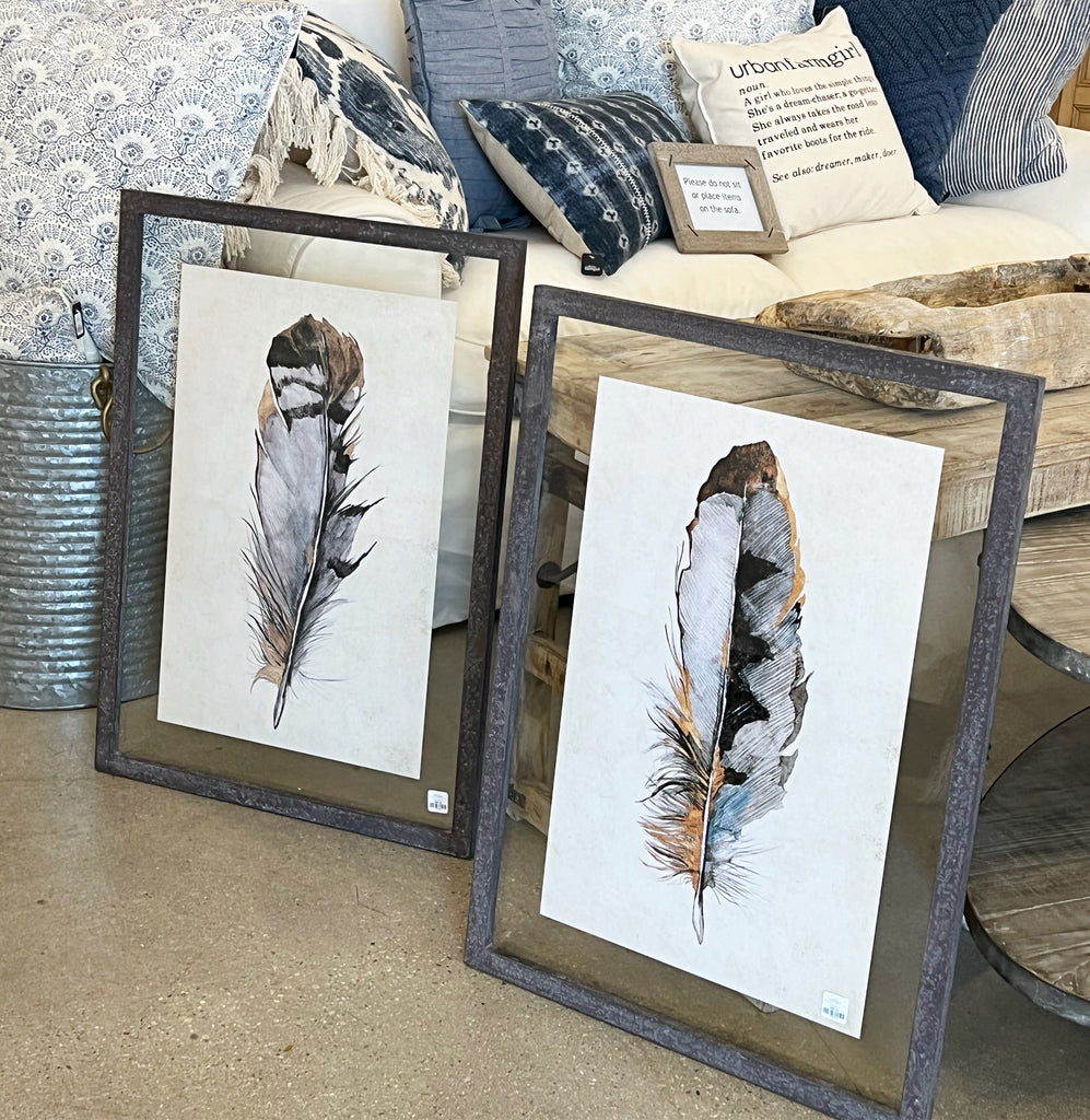 Framed Feather Prints - choose from 2 styles