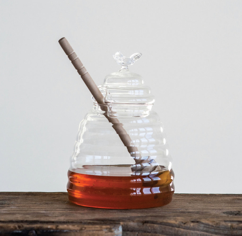 Glass Honey Jar w/Dipper