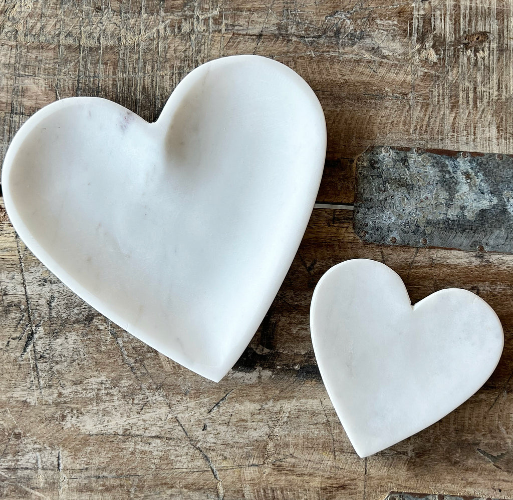 Large Marble Heart Dish