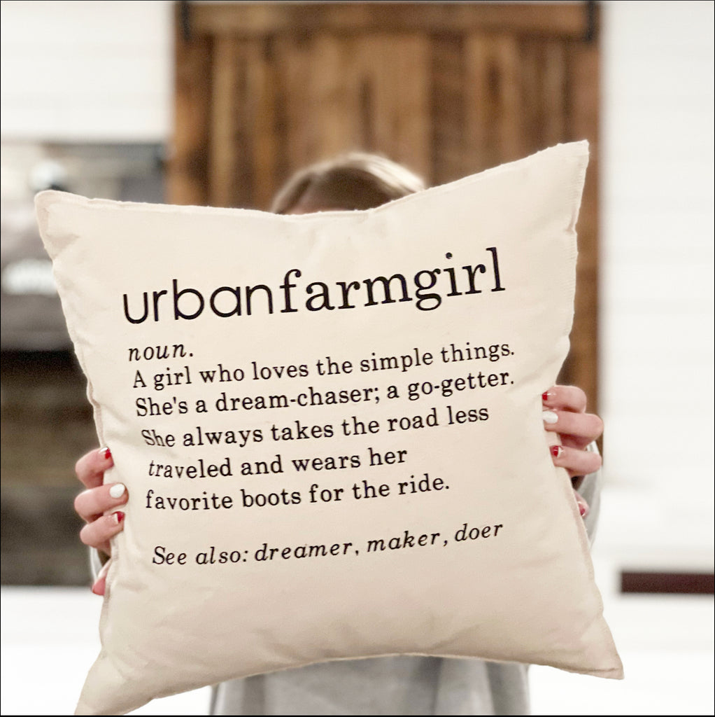 Urban Farmgirl Definition Pillow